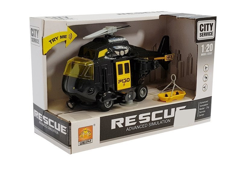 Helikopter za igru sa zvučnim i svjetlosnim efektima 1:20 - crno/žuti