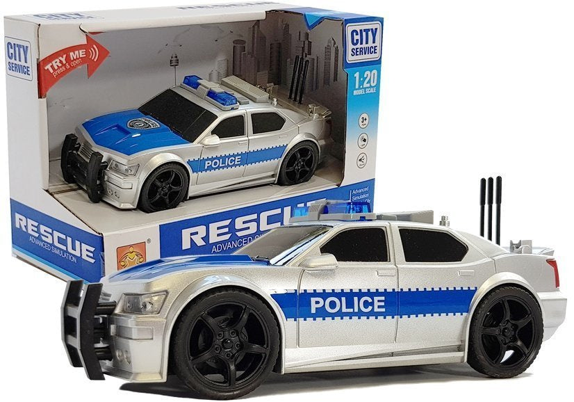 Policijski automobil na baterije 1:20 sa zvučnim i svjetlosnim efektima - srebrni