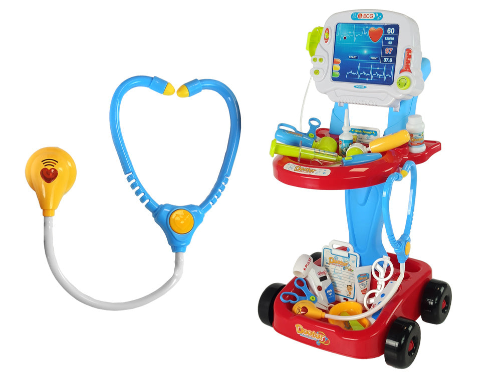 Set medicinskih rekvizita na kolicima - 17 elemenata