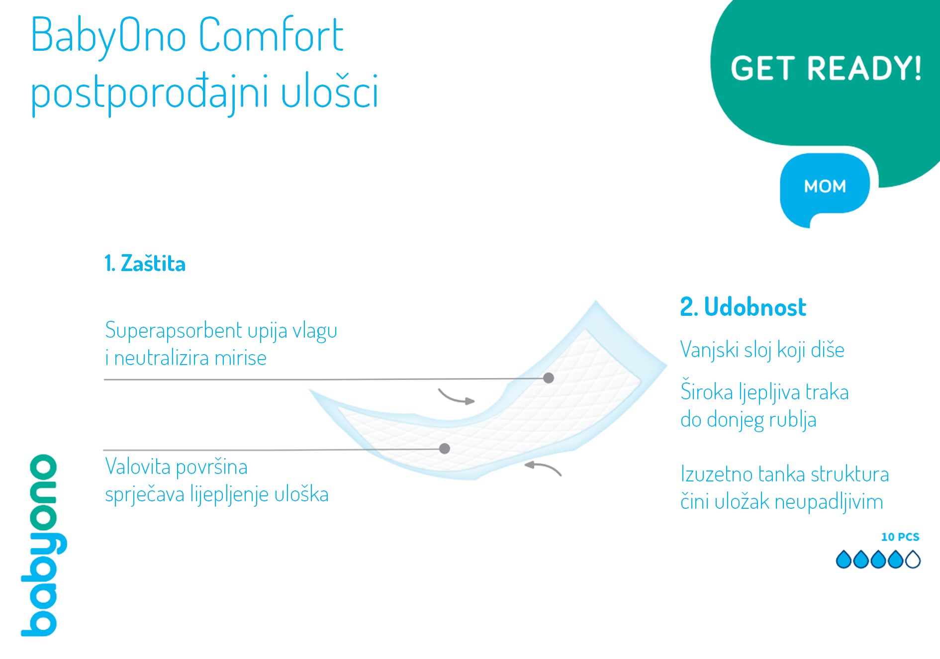 BabyOno Postporođajni ulošci Comfort 10 komada