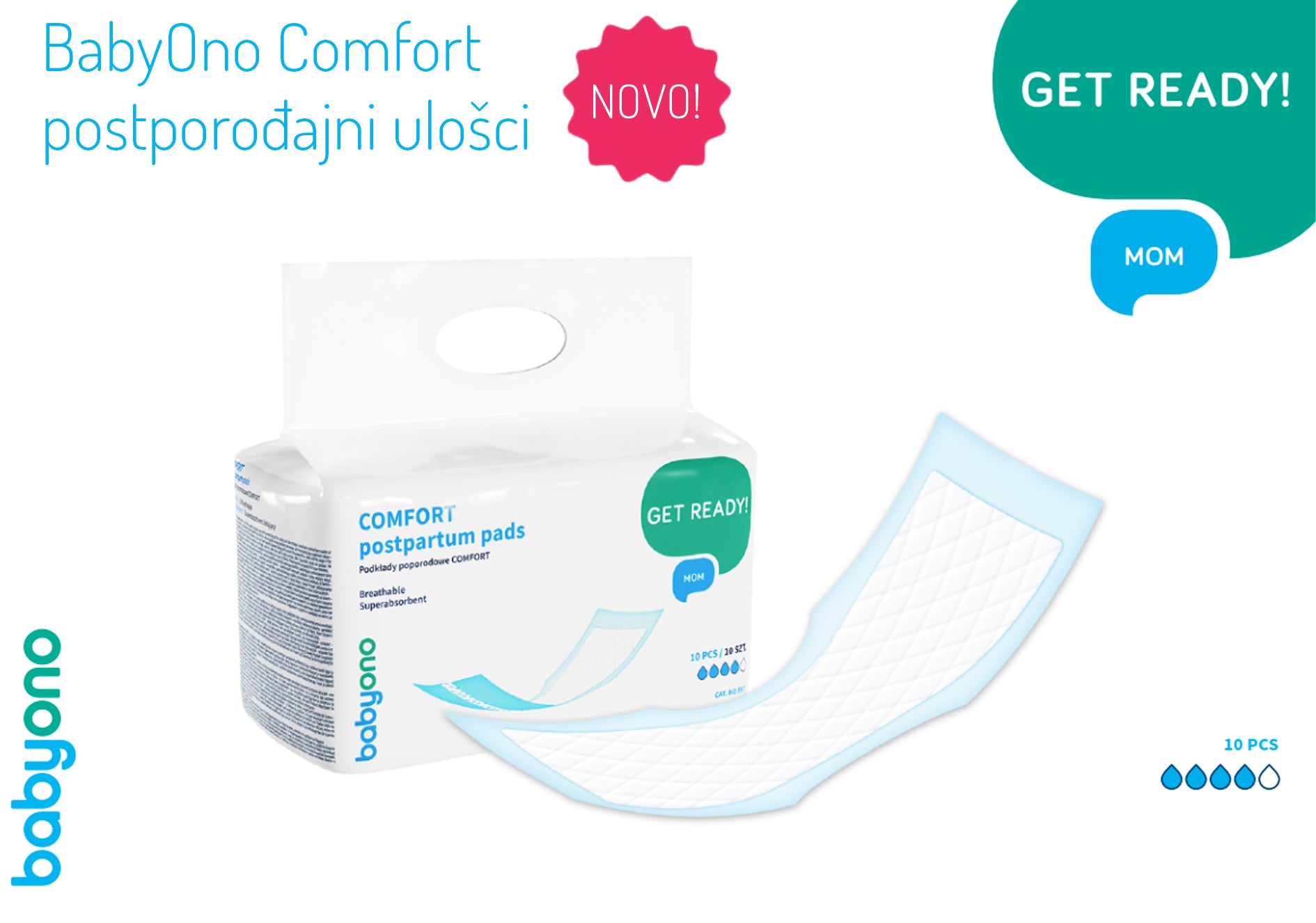 BabyOno Postporođajni ulošci Comfort 10 komada