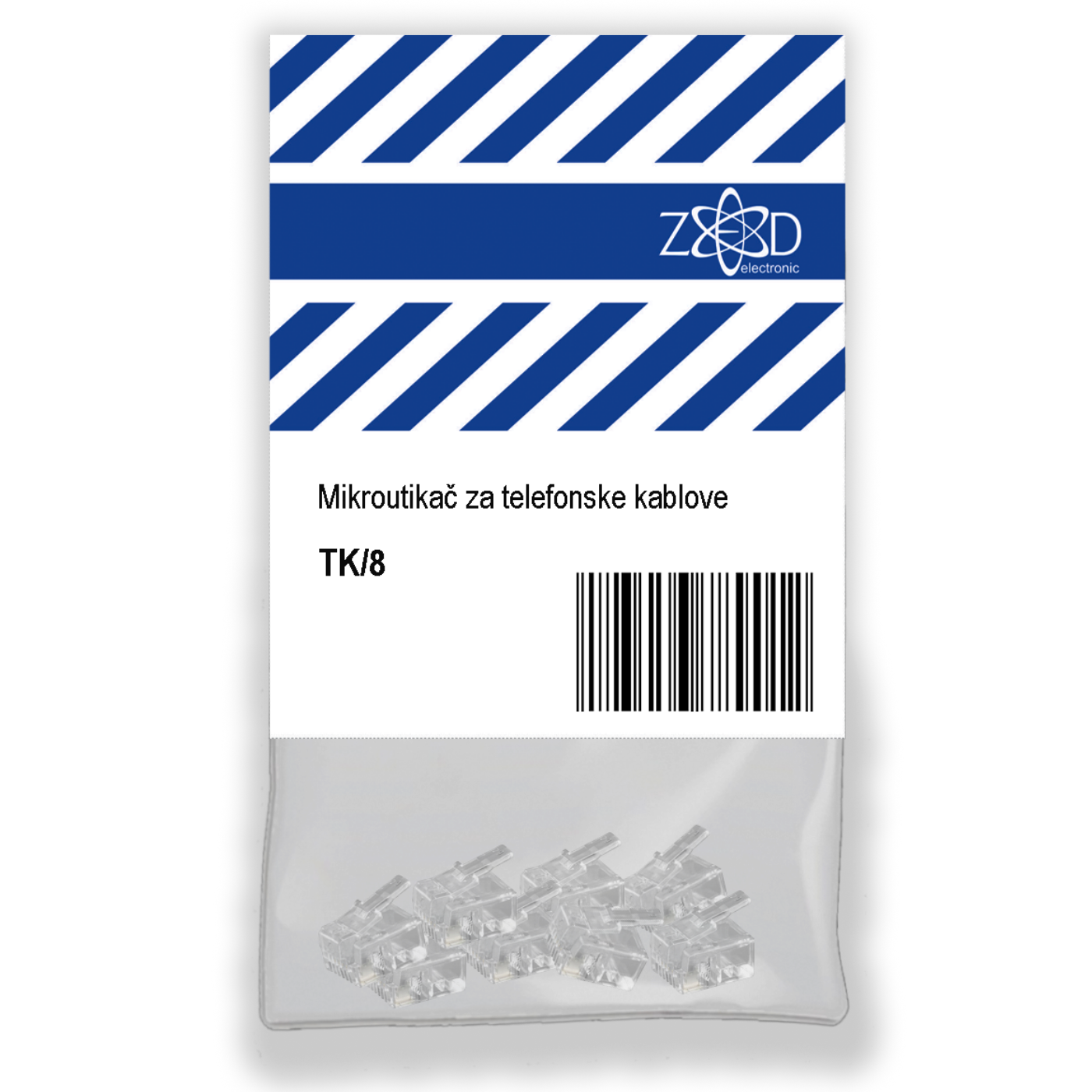 ZED electronic Telefonski konektor, blister pakiranje ​8 komada - TK/8