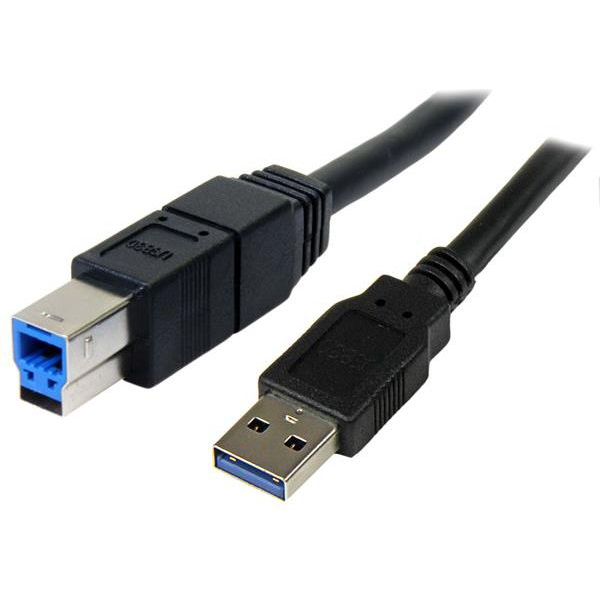 StarTech.com 3m, USB 3.0-A - USB 3.0-B USB kabel USB 3.2 Gen 1 (3.1 Gen 1) USB A USB B 5 Gbit/s Crno