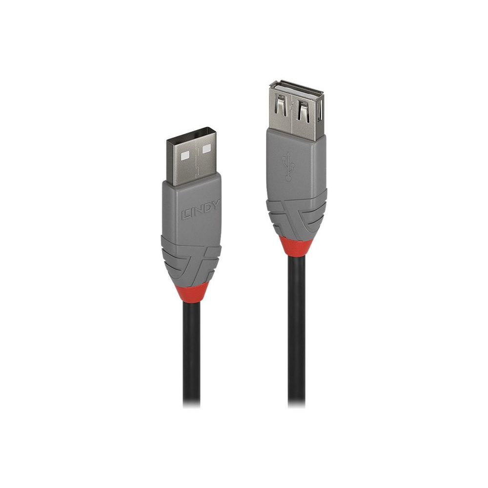 Lindy 36703 USB kabel 2 m USB 2.0 USB A Crno, Sivo
