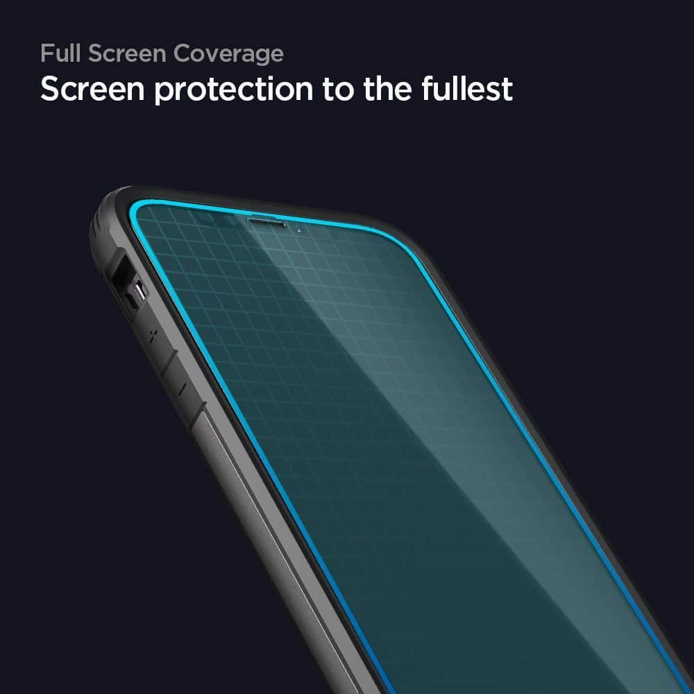 SPIGEN KALJENO STEKLO GLASS FC ZA IPHONE 12 PRO MAX ČRNO
