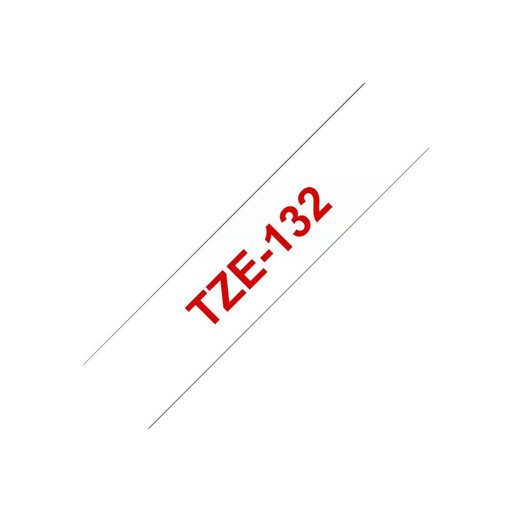 Brother TZE132 traka za izradu naljepnica Crveno na prozirnom TZe