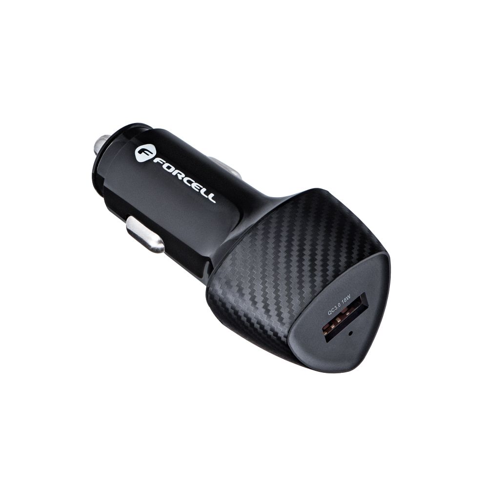 FORCELL CARBON auto punjač USB QC 3.0 18W CC50-1A crni (Ukupno 18W)