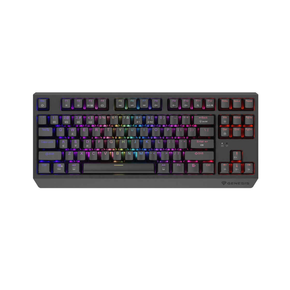 GENESIS Thor 230 TKL Wireless Outemu Silent Lemon tipkovnica Igranje USB + RF Wireless + Bluetooth QWERTY US Engleski Crno