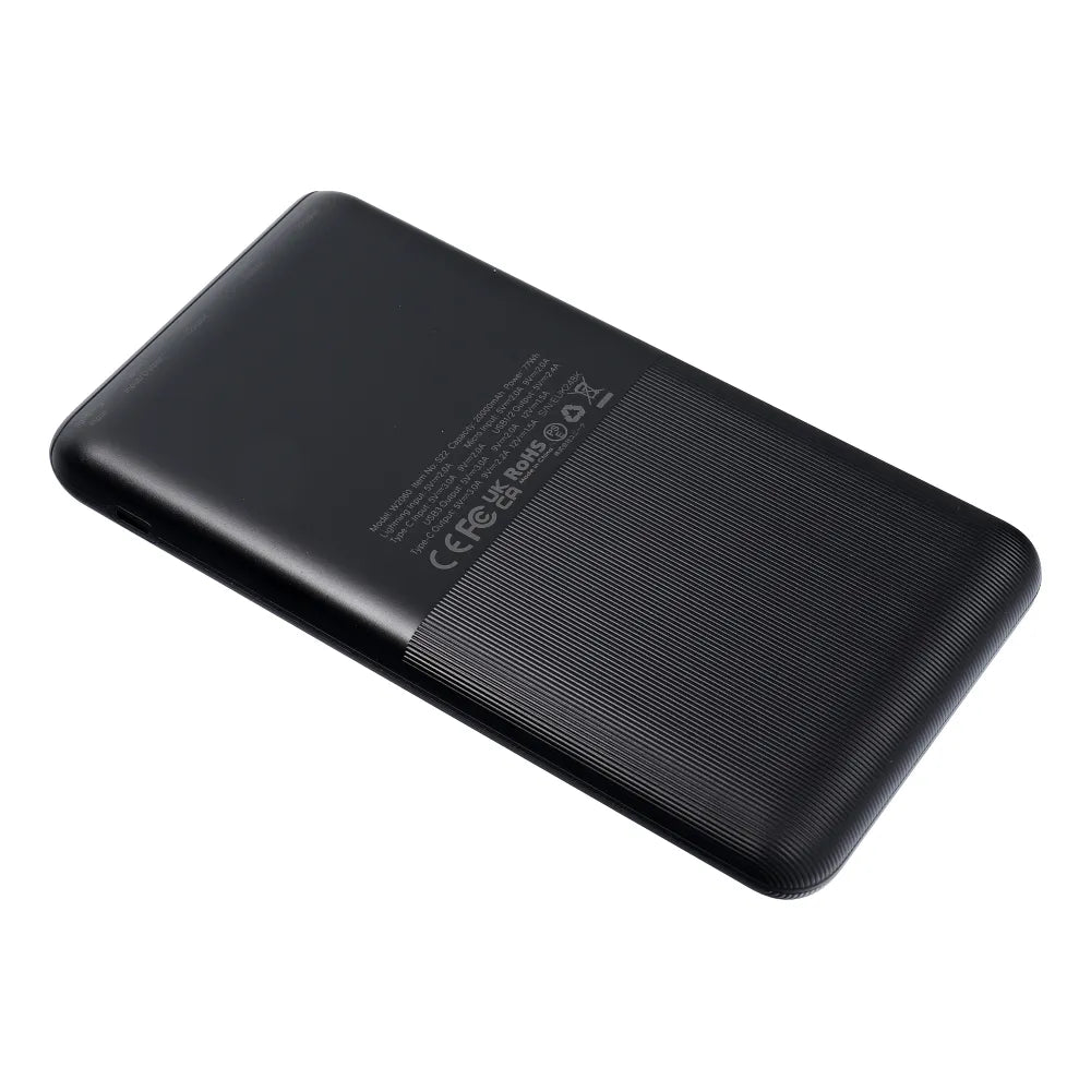 VEGER prijenosni punjač 20000mAh PD QC3.0 3A 20W crni