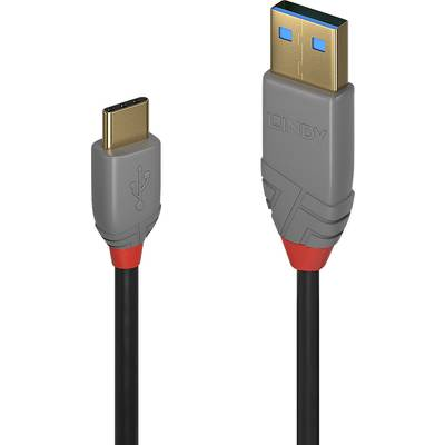 Lindy 36885 USB kabel 0,5 m USB 2.0 USB A USB C Crno, Sivo