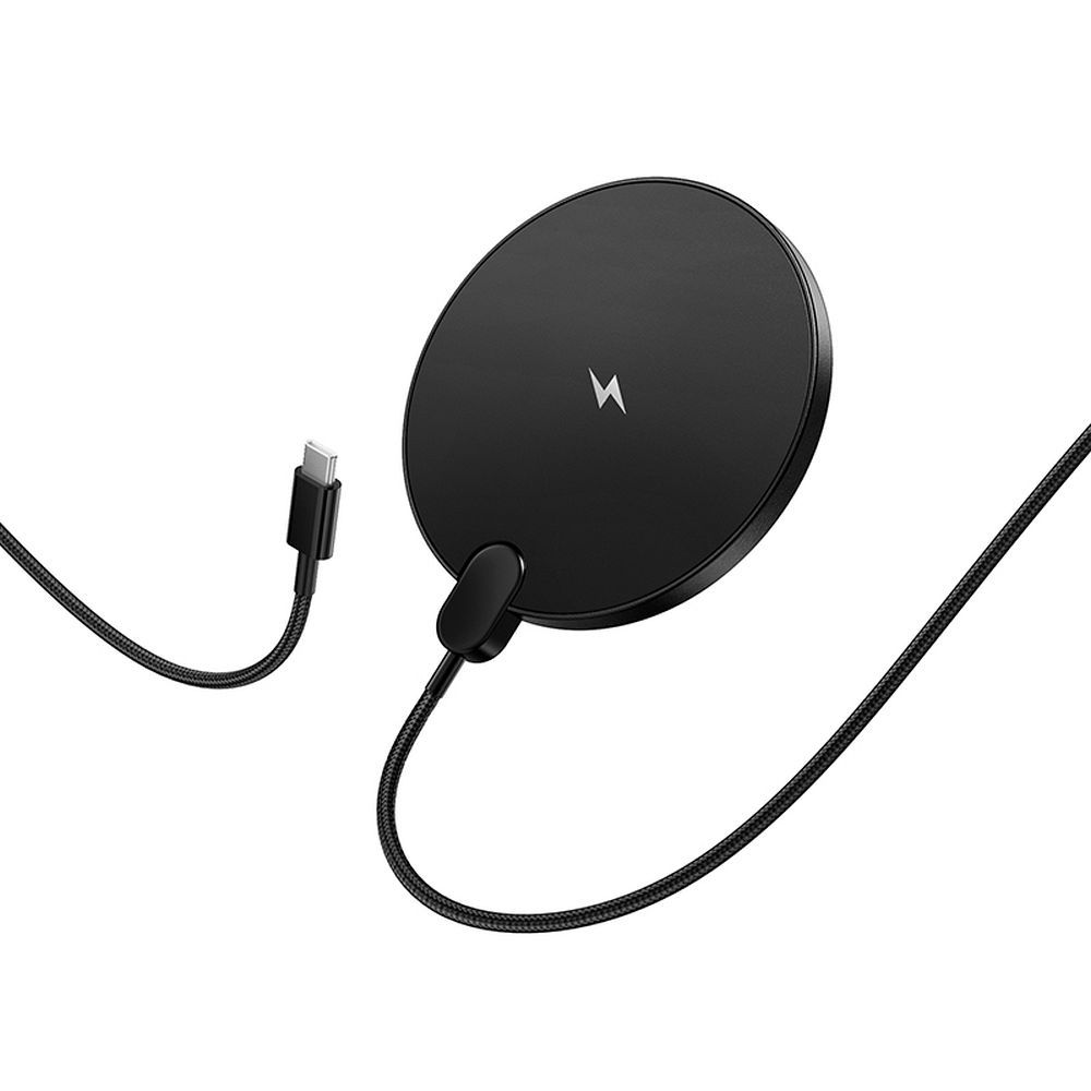 Hoco 15W induktivni punjač s USB-C kabelom i zaslonom CW62 crne boje