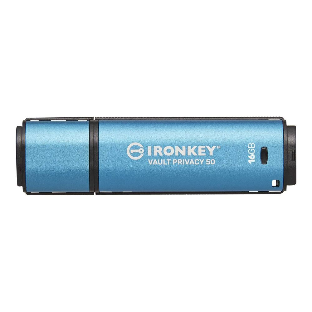 Kingston Technology IronKey Vault Privacy 50 USB izbrisivi memorijski pogon 16 GB USB Tip-A 3.2 Gen 1 (3.1 Gen 1) Crno, Plavo