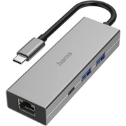 Hama 00200108 priključna stanica i replikator porta za prijenosno računalo USB 3.2 Gen 1 (3.1 Gen 1) Type-C Sivo