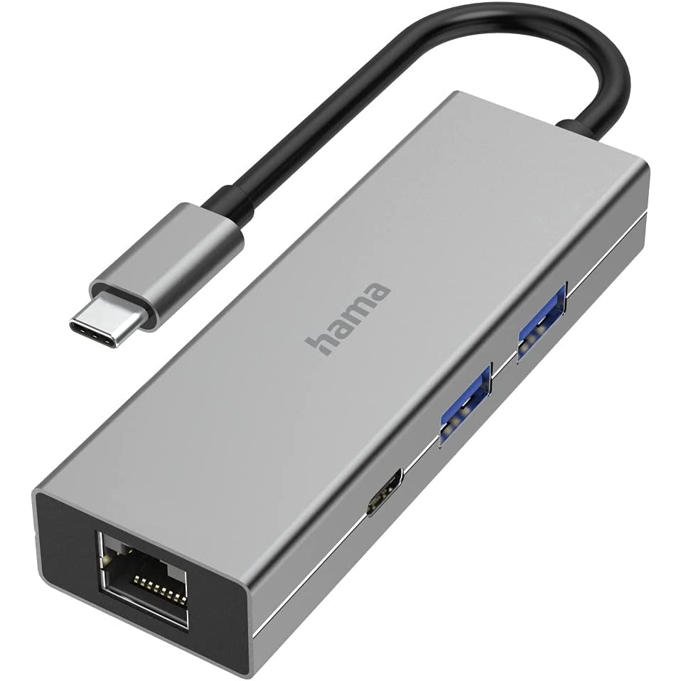 Hama 00200108 priključna stanica i replikator porta za prijenosno računalo USB 3.2 Gen 1 (3.1 Gen 1) Type-C Sivo