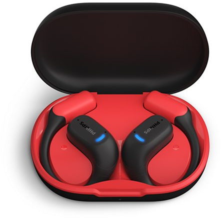 Philips 6000 series TAA6709BK/00 naglavne slušalice i slušalice s ugrađenim mikrofonom True Wireless Stereo (TWS) Kačenje na uho Sport Bluetooth Crno, Crveno