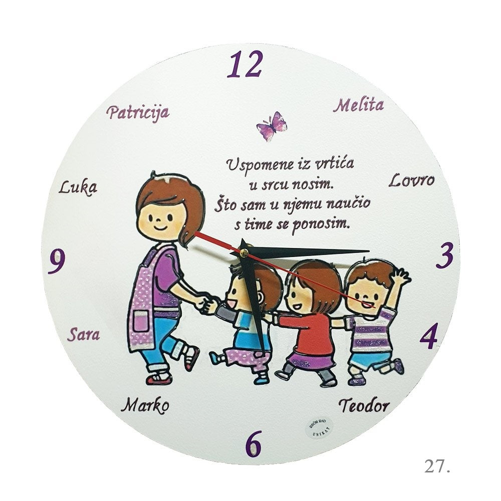 Personalizirane stenske ure – Edinstveno darilo hvaležnosti za učiteljice in vzgojiteljice - 27. - 17923