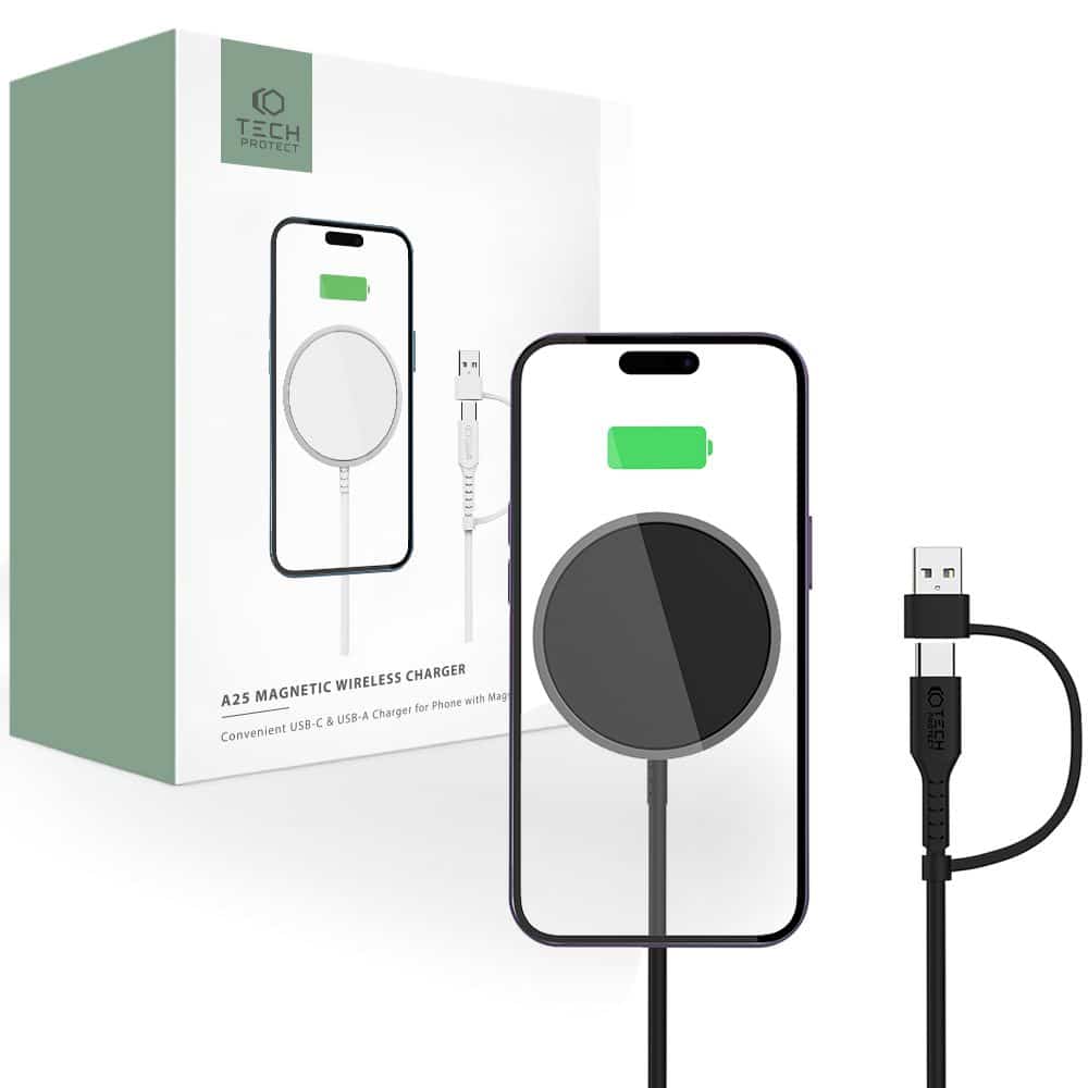 TECH-PROTECT QI15W-A25 MAGNETNI MAGSAFE BREZŽIČNI POLNILEC ČRN