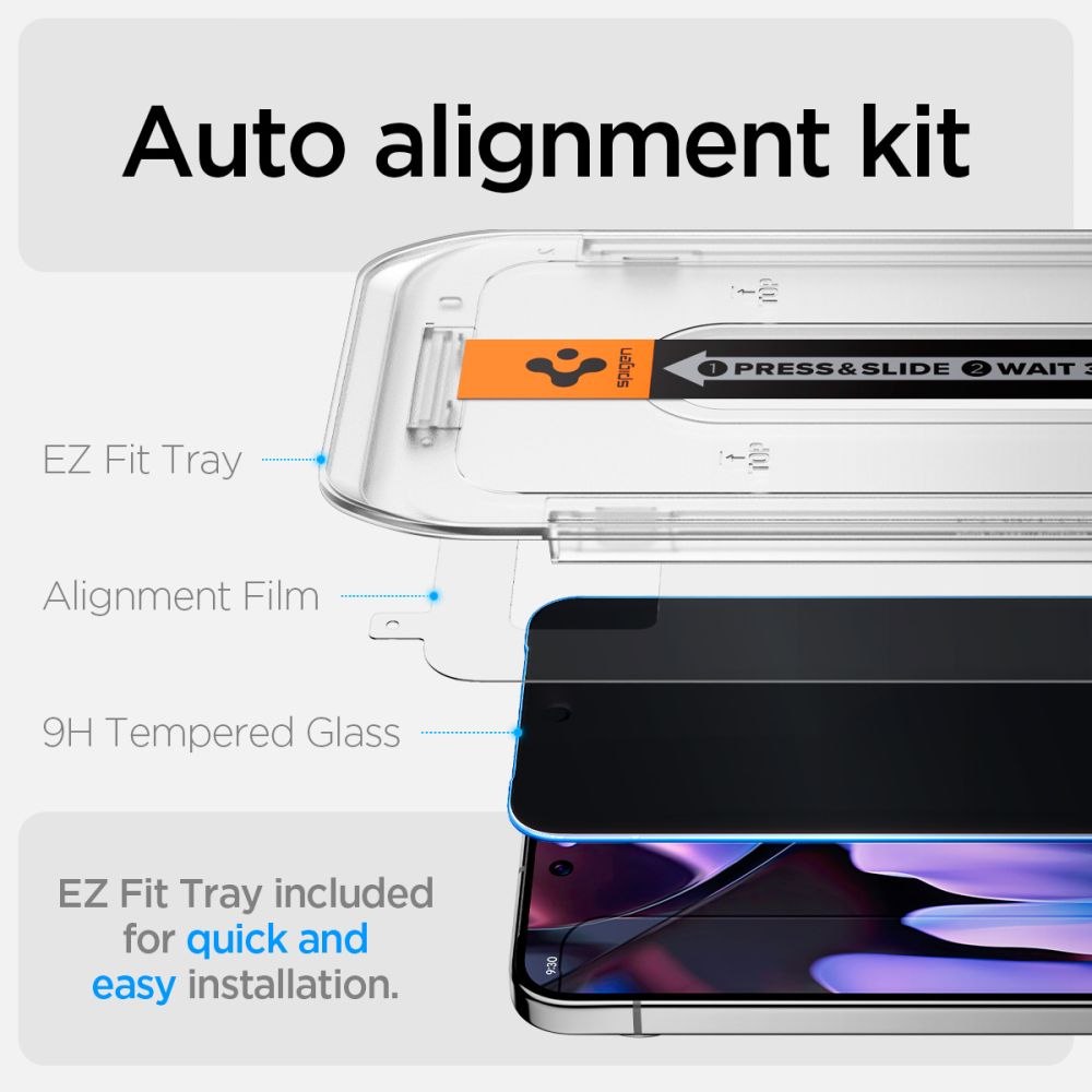 SPIGEN GLAS.TR EZ FIT PRIVACY STEKLO 2 KOS. ZA GOOGLE PIXEL 9 / 9 PRO/ 10 / 10 PRO