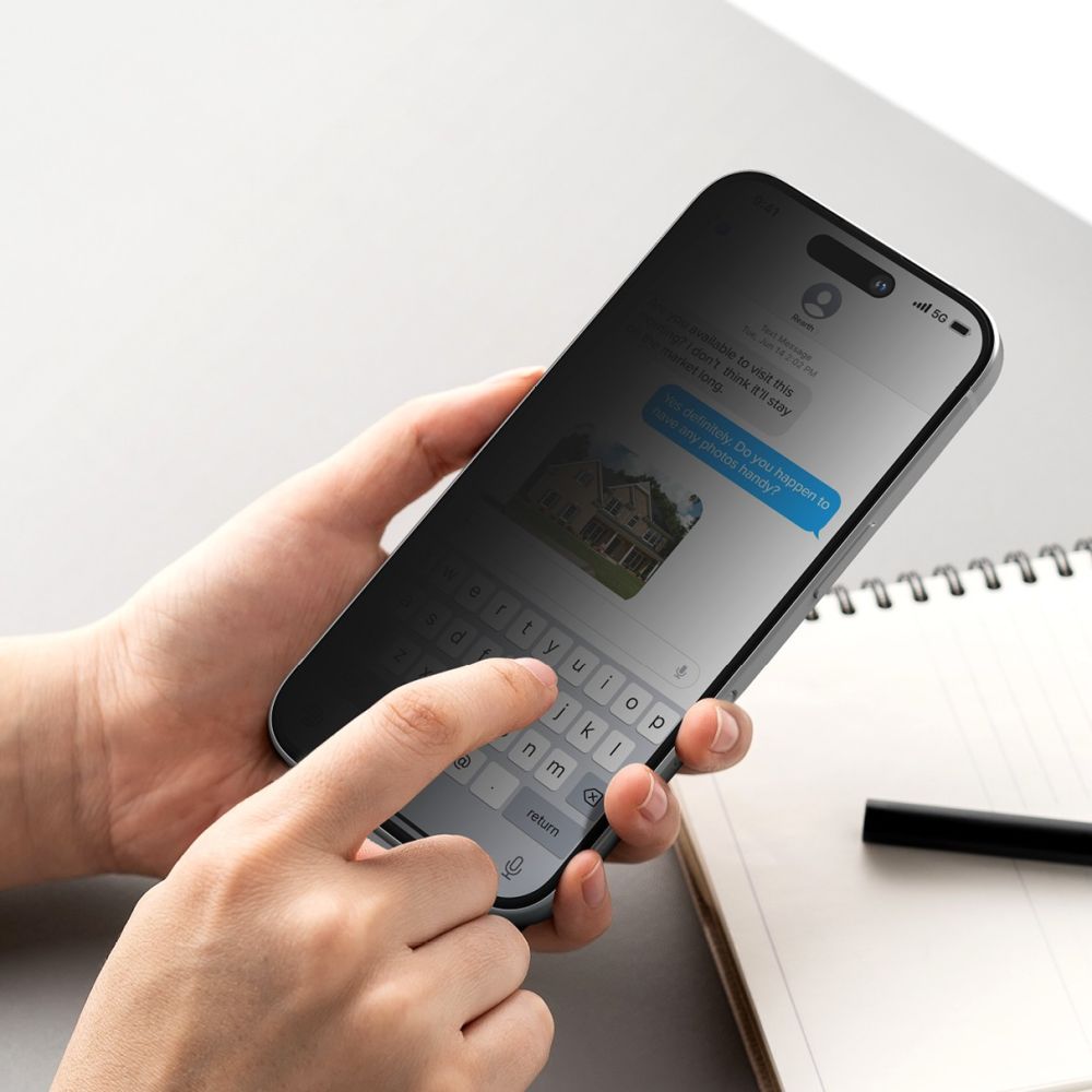 Kaljeno staklo Ringke Easy Slide (2 kom) za iPhone 16 Pro Max - Privacy