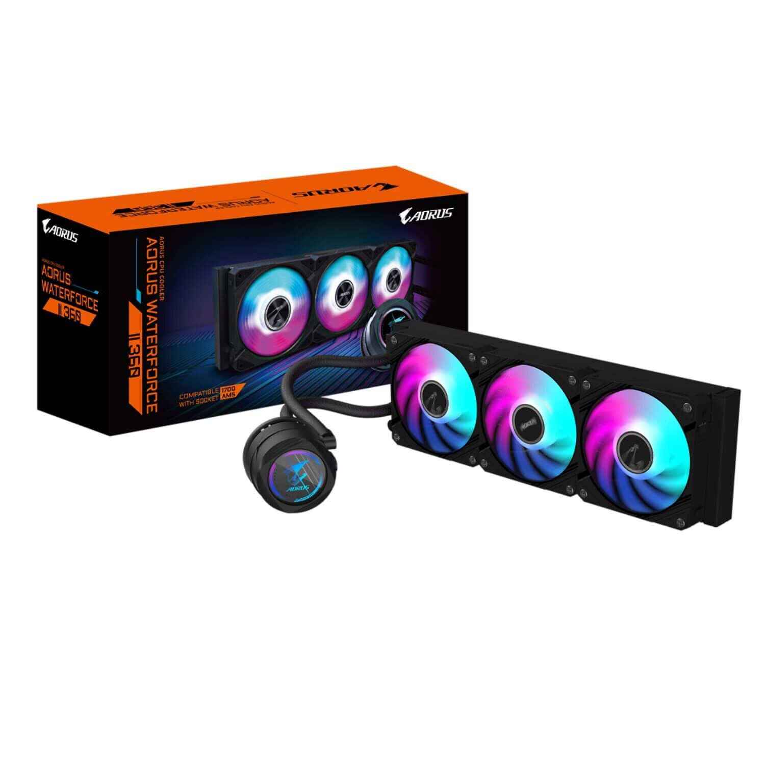 GIGABYTE AORUS WATERFORCE II 360 Procesor Sve-u-jednom vodeno hlađenje 12 cm Crno