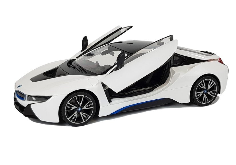 Licencirani auto na daljinsko upravljanje BMW i8 Rastar 1:14 s automatskim vratima - bijeli