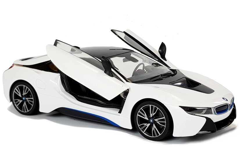Licencirani auto na daljinsko upravljanje BMW i8 Rastar 1:14 s automatskim vratima - bijeli