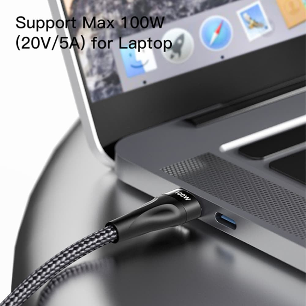 Yesido - podatkovni kabel (CA87) - Type-C na Type-C in Lightning 100 W 480 Mbps 140 cm - črn