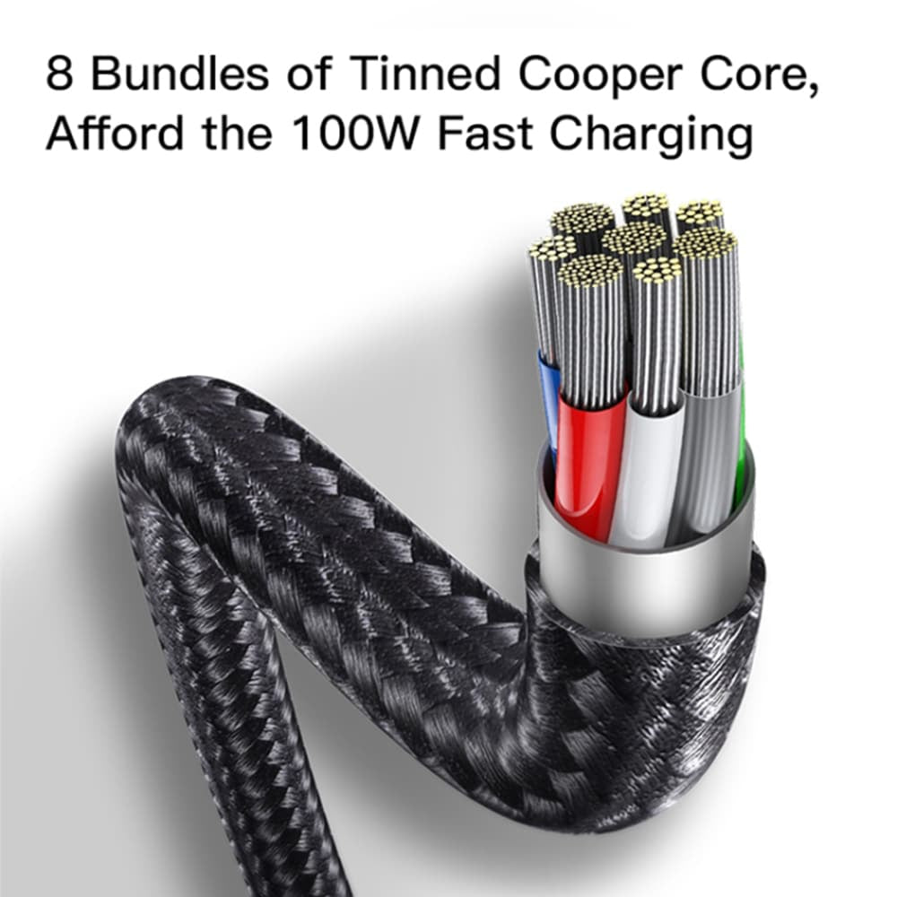 Yesido - podatkovni kabel (CA87) - Type-C na Type-C in Lightning 100 W 480 Mbps 140 cm - črn