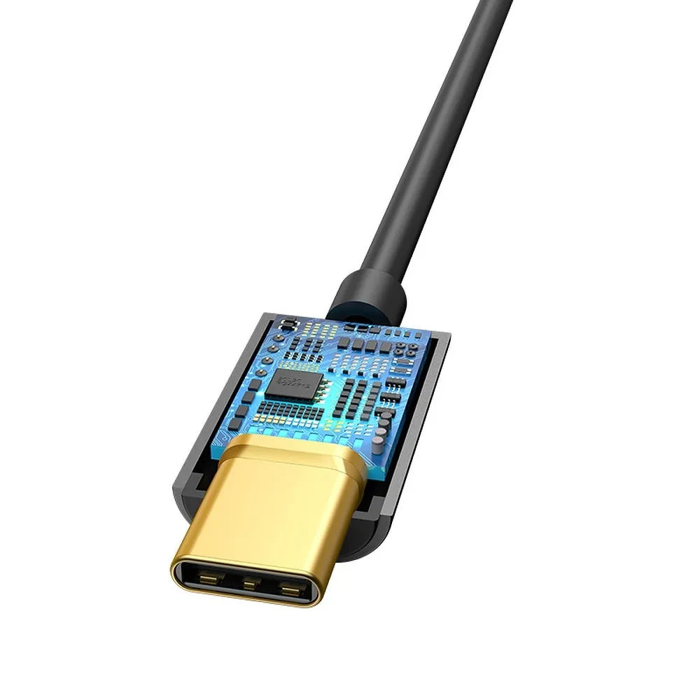 BASEUS adapter AUX Type C (moški) na Jack 3,5 mm (ženski) CATL54-01 črn