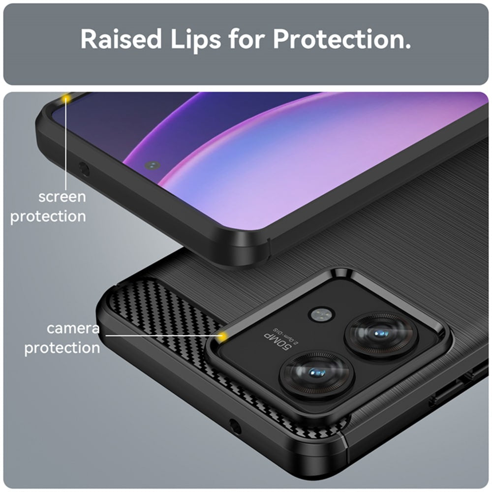 Techsuit Carbon Silicone ovitek za Motorola Edge 40 Neo - črna