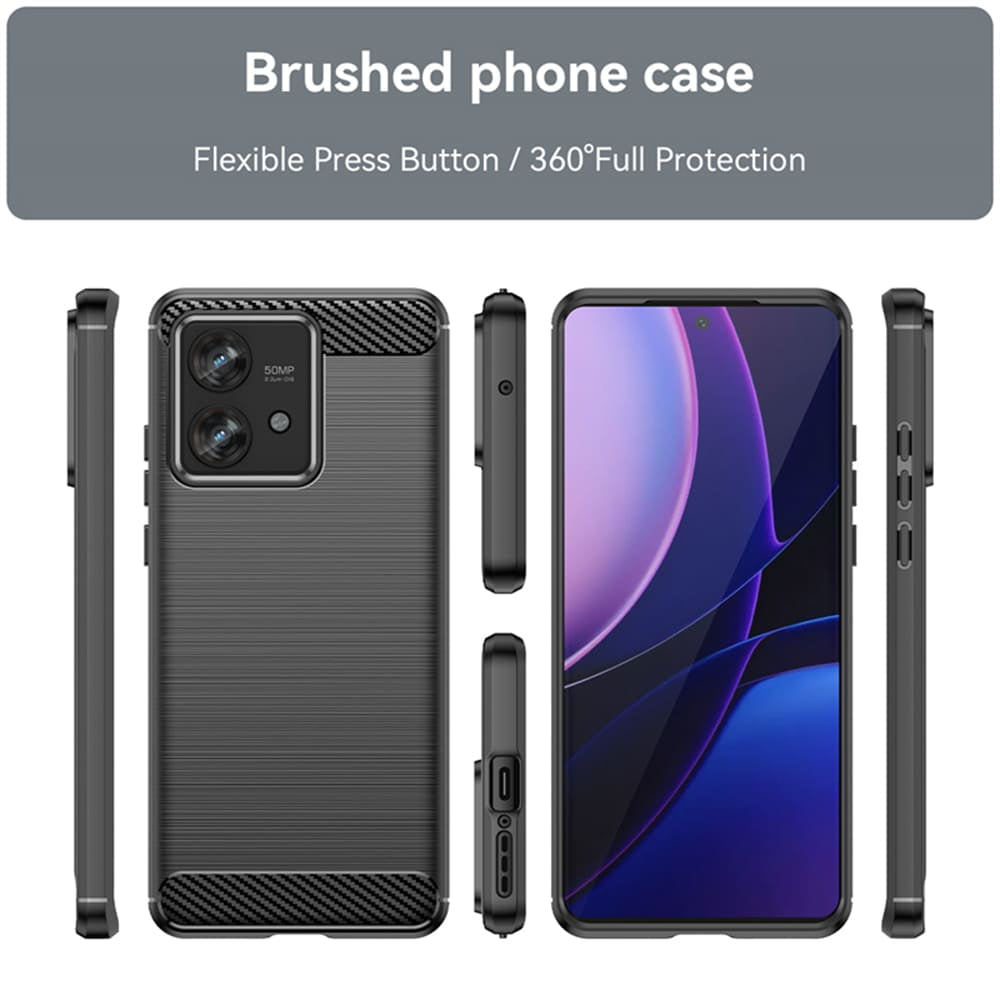 Techsuit Carbon Silicone ovitek za Motorola Edge 40 Neo - črna