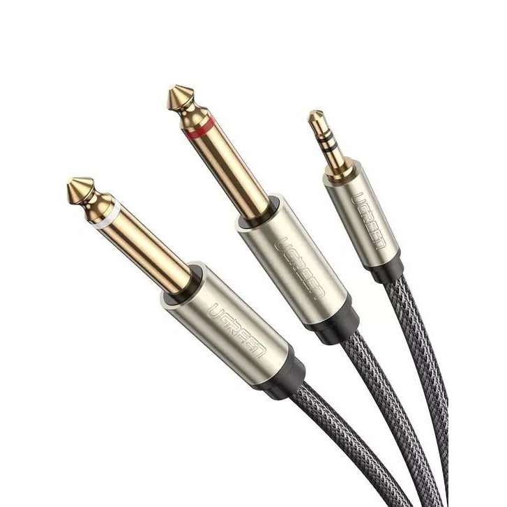 Ugreen 10613 audio kabel 1 m 2 x 6.35mm 3.5mm Crno