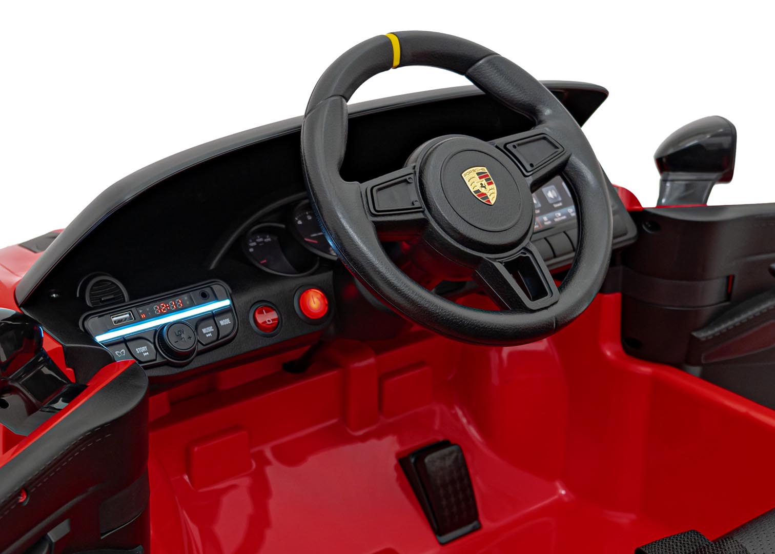 Licencirani auto na akumulator Porsche 718 - crveni/lakirani