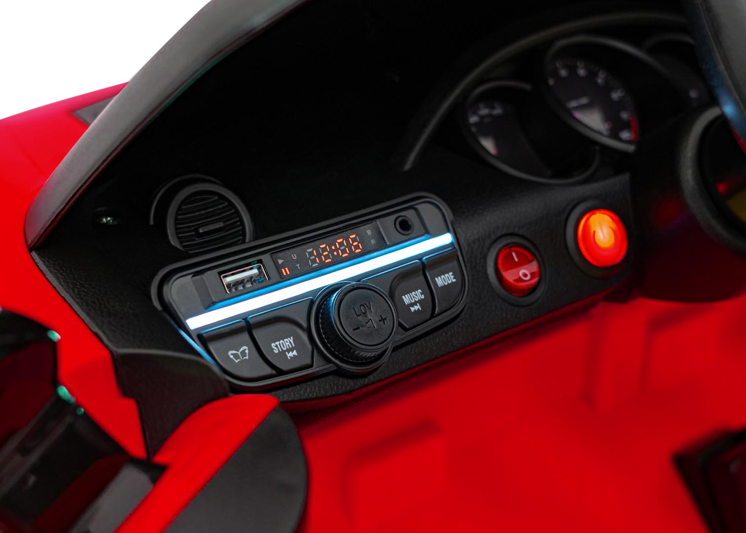 Licencirani auto na akumulator Porsche 718 - crveni/lakirani