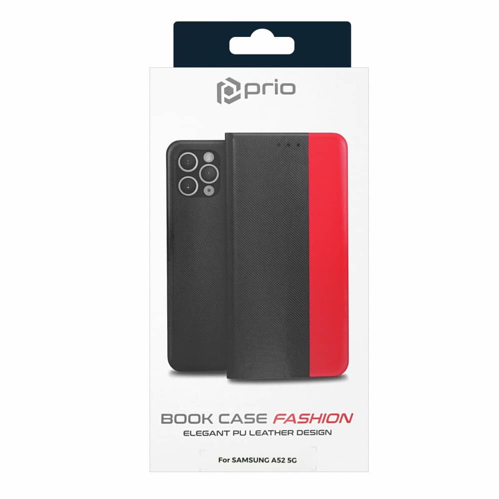 Ovitek Prio Book Case Fashion za Samsung A52/ A52S 5G/ A52 5G črno-rdeč