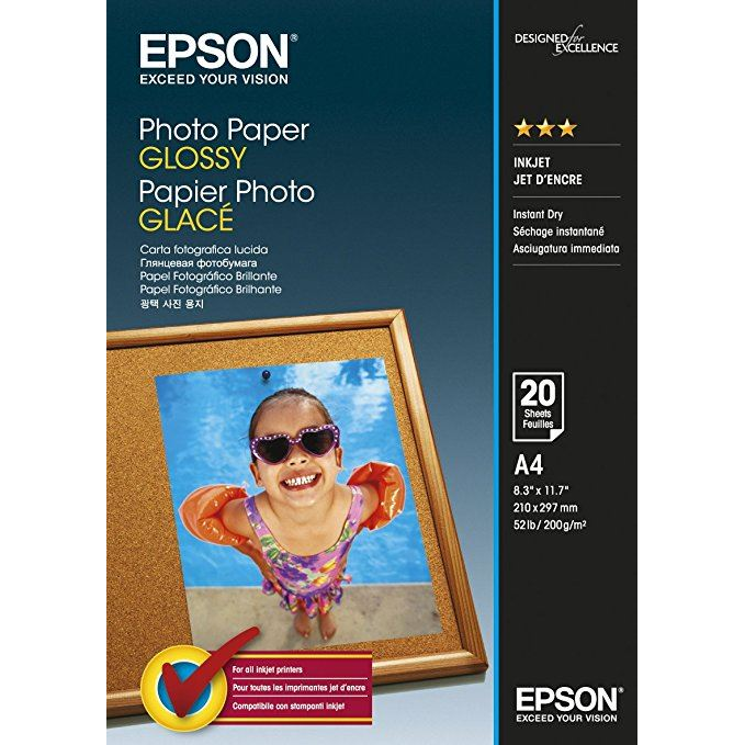 Epson Photo Paper Glossy foto papir A4 Bijelo Sjaj