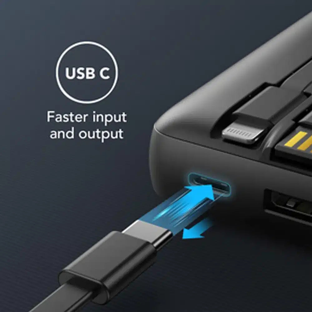 VEGER C20 Powerbank - 20.000mAh (Micro + Type C + Lightning 8-pin) črna (W2047)
