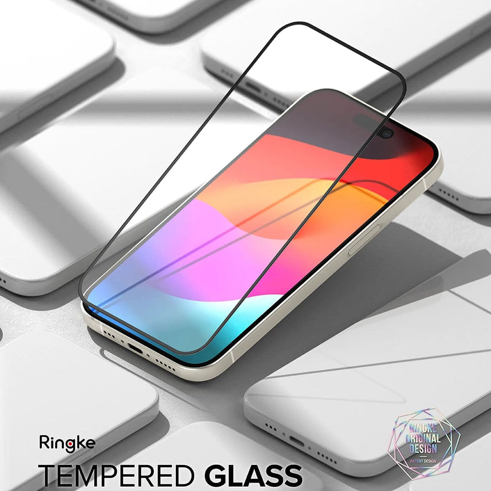 Ringke Cover Display ID Glass kaljeno steklo za iPhone 15 – črno