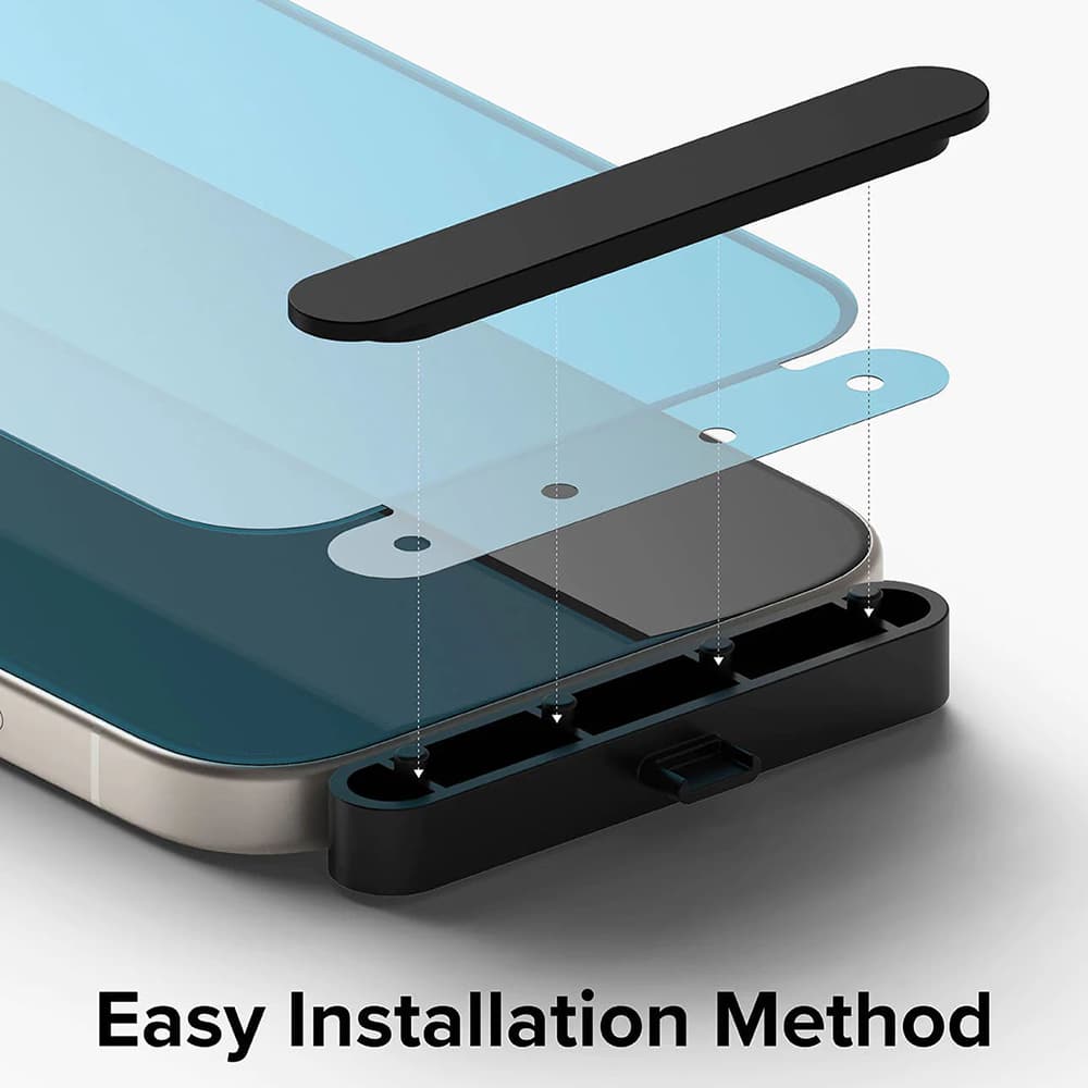 Ringke - Zaščitno steklo za zaslon iPhone 16 Plus/15 Plus - črno