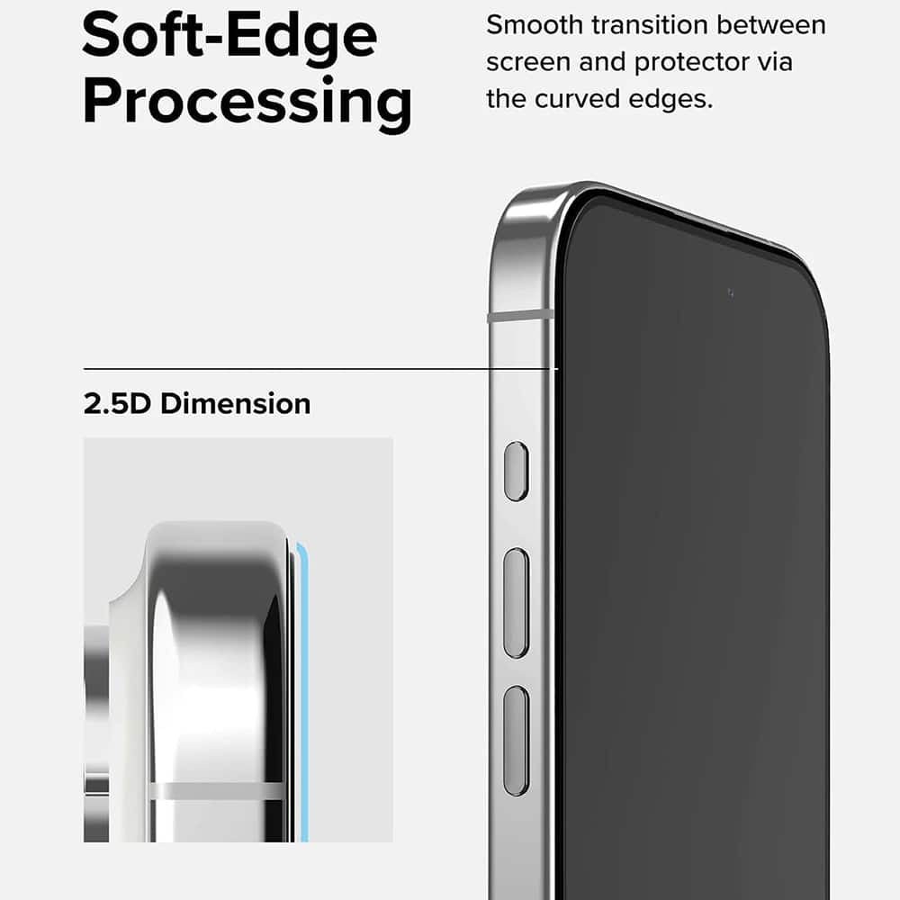 Ringke Cover Display ID Glass kaljeno steklo za iPhone 15 Pro Max - črno