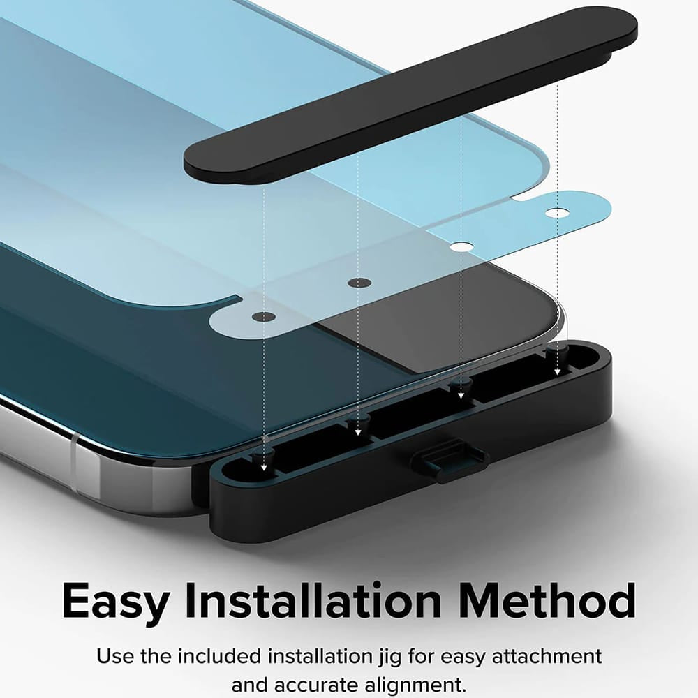 Ringke Cover Display ID Glass kaljeno steklo za iPhone 15 Pro Max - črno