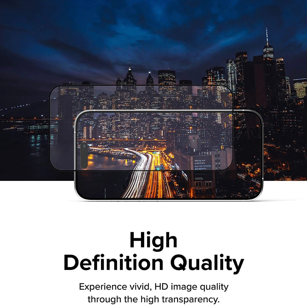 Ringke Cover Display ID Glass kaljeno steklo za iPhone 15 Pro Max - črno