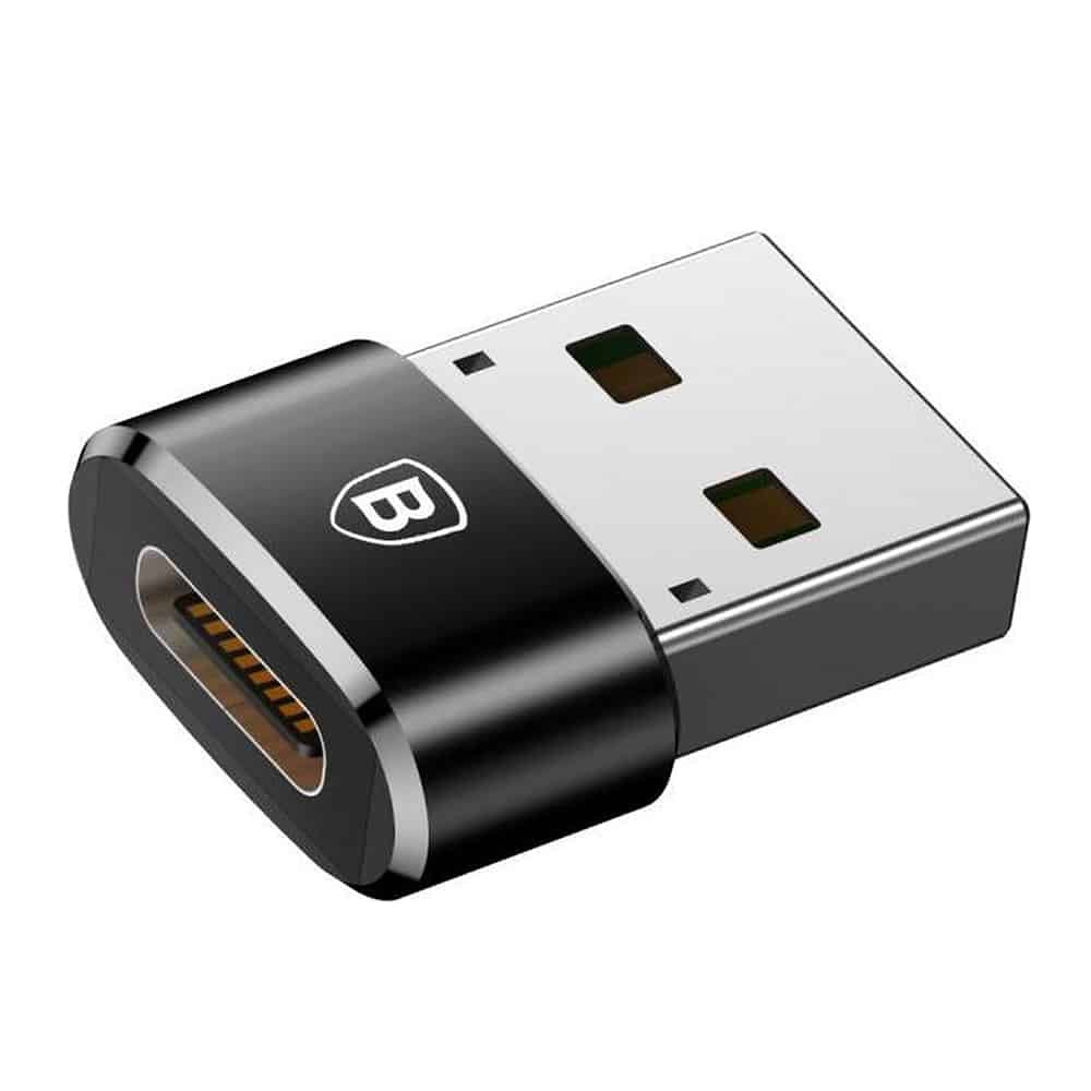 Baseus - OTG adapter (CAAOTG-A01) - Type-C ženski na USB moški - Plug & Play - 3A - črn