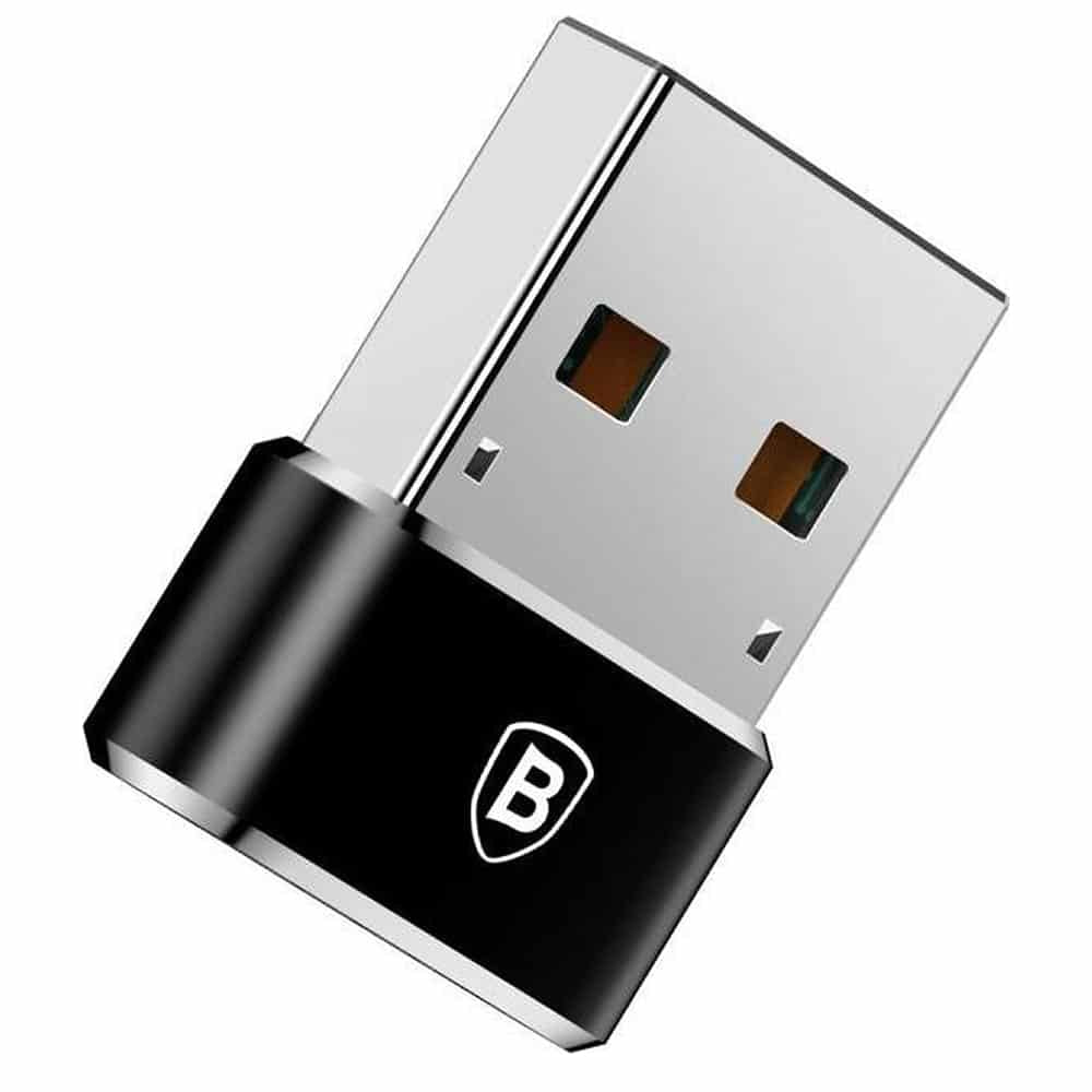 Baseus - OTG adapter (CAAOTG-A01) - Type-C ženski na USB moški - Plug & Play - 3A - črn