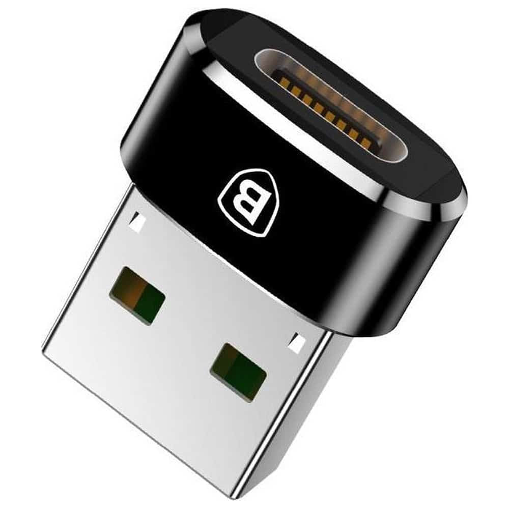 Baseus - OTG adapter (CAAOTG-A01) - Type-C ženski na USB moški - Plug & Play - 3A - črn