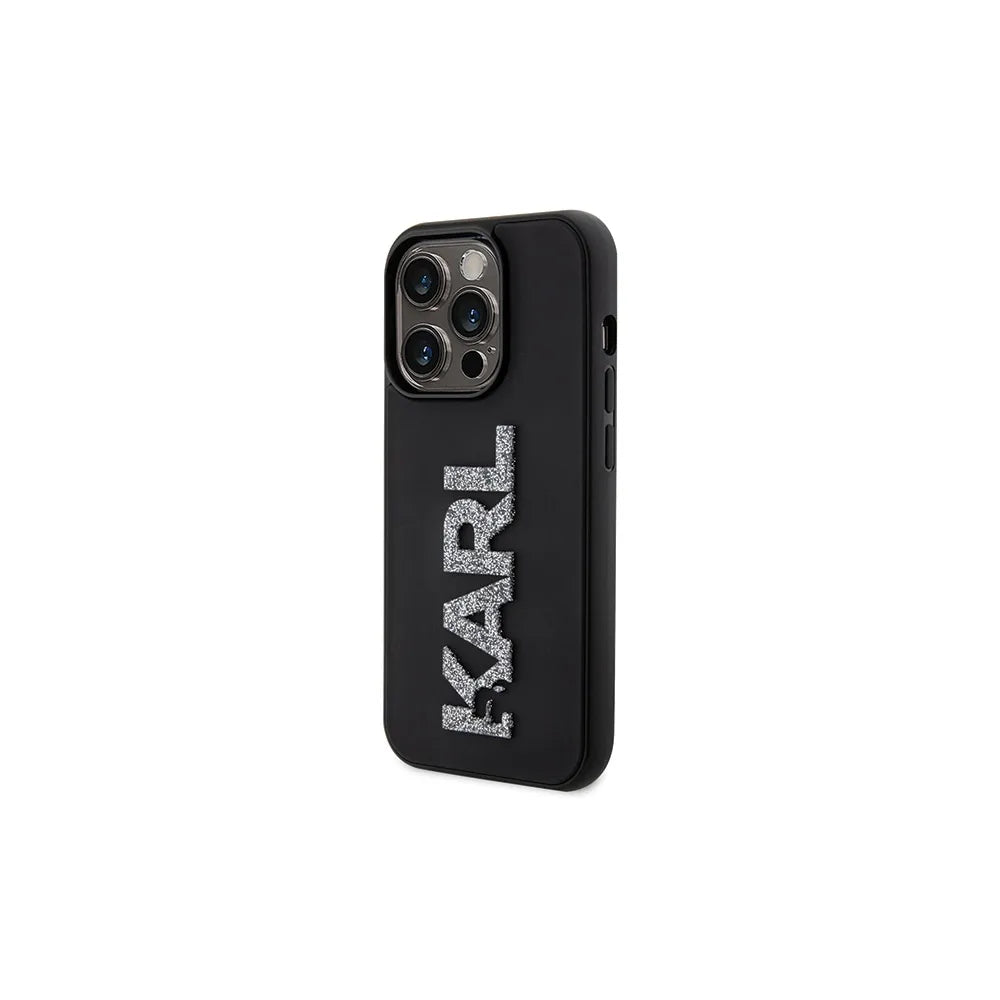 Originalna torbica KARL LAGERFELD Hardcase KLHCP15X3DMBKCK za iPhone 15 PRO MAX (3D Logo Glitter / črna)