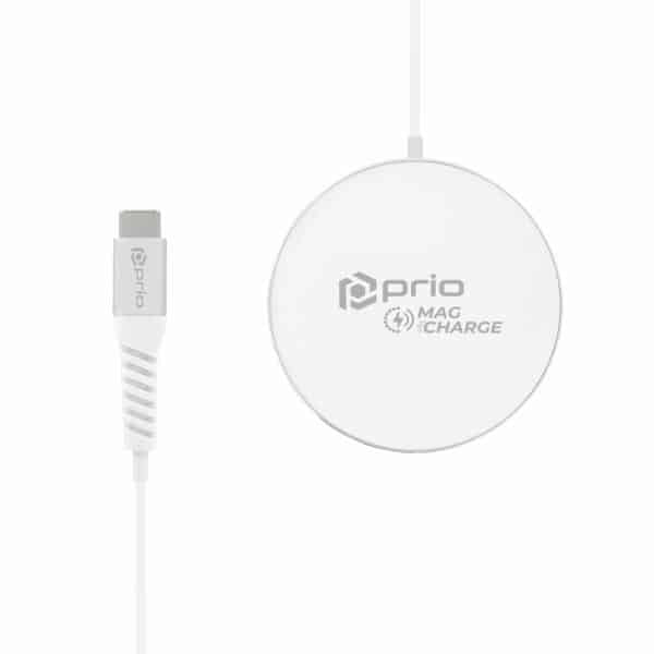 PRIO 15W brezžični polnilnik MagSafe (USB C) srebrn