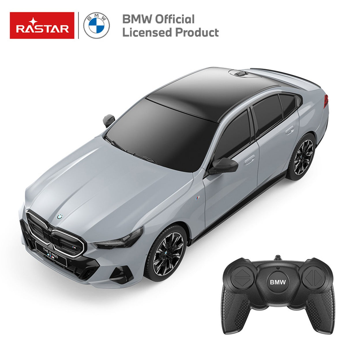 Licencirani auto na daljinsko upravljanje 1:24 BMW i5 RASTAR - sivi