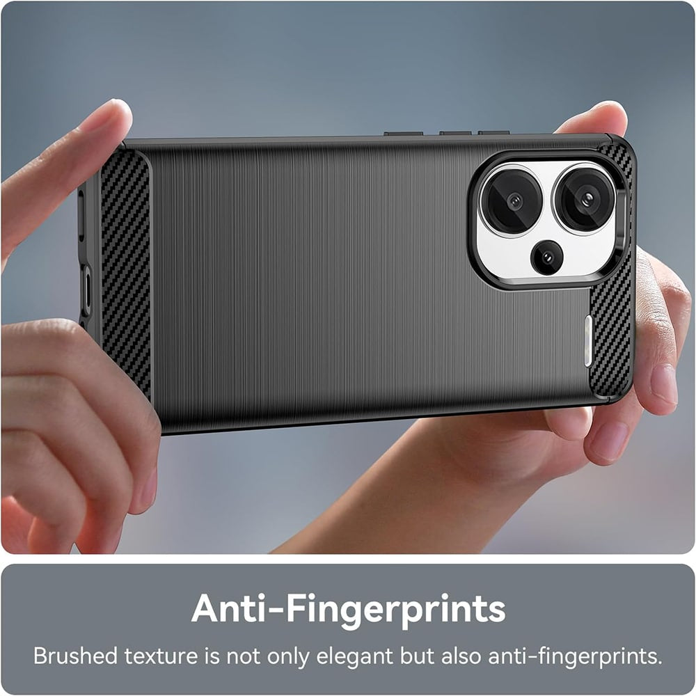 Techsuit Carbon Silicone ovitek za Xiaomi Redmi Note 13 Pro+ 5G – črn