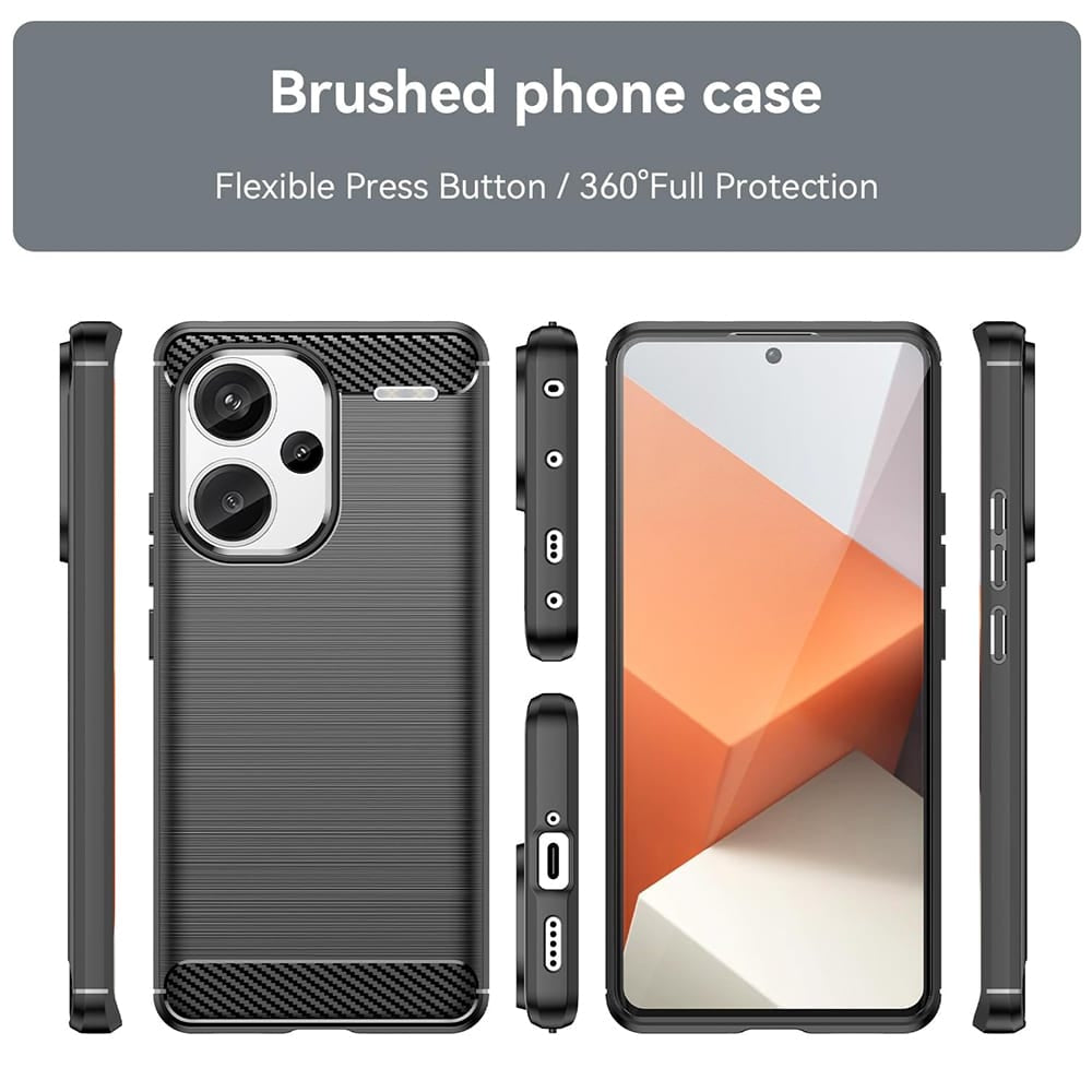 Techsuit Carbon Silicone ovitek za Xiaomi Redmi Note 13 Pro+ 5G – črn